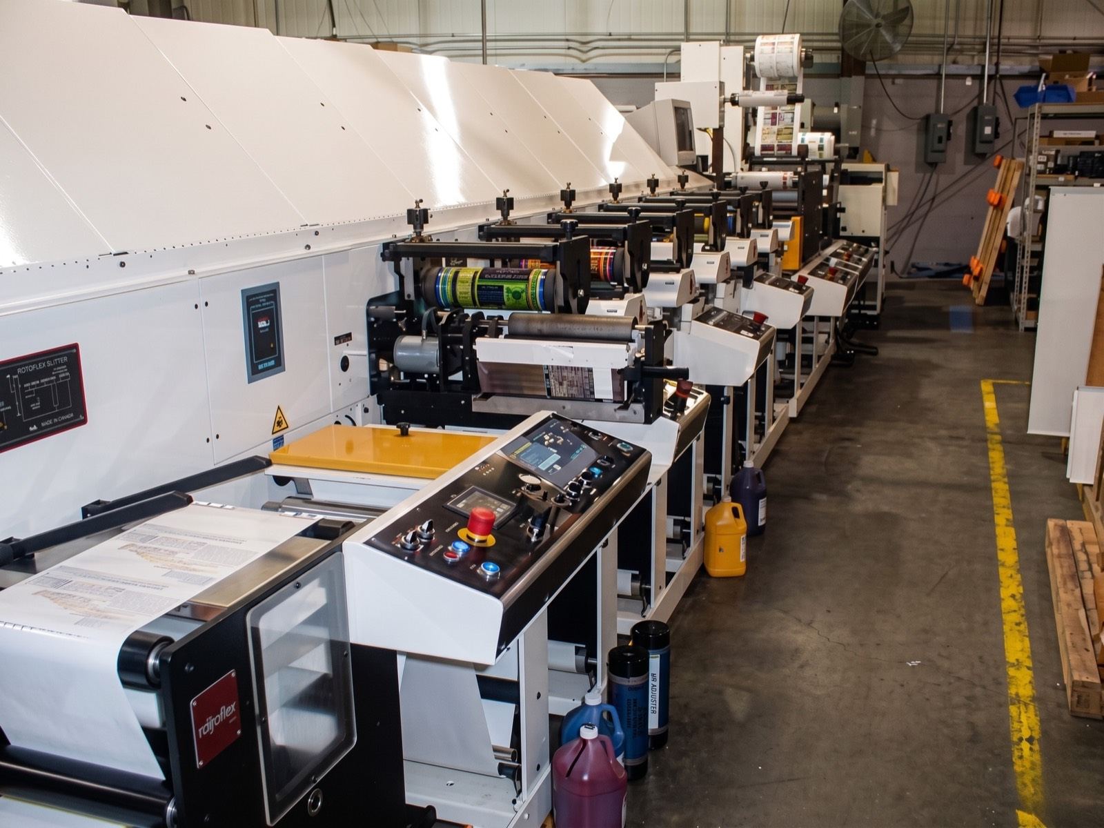 Rotoflex press running a label job